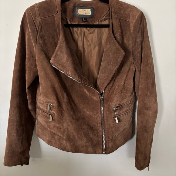 Mango 100% PIGSKIN leather jacket - brown - Picture 2 of 8